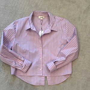 L'AGENCE Lavender Striped Shirt